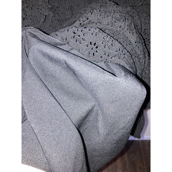 Madewell Waterlily Ruffle Eyelet Dress Black Size 8 - Picture 9 of 11